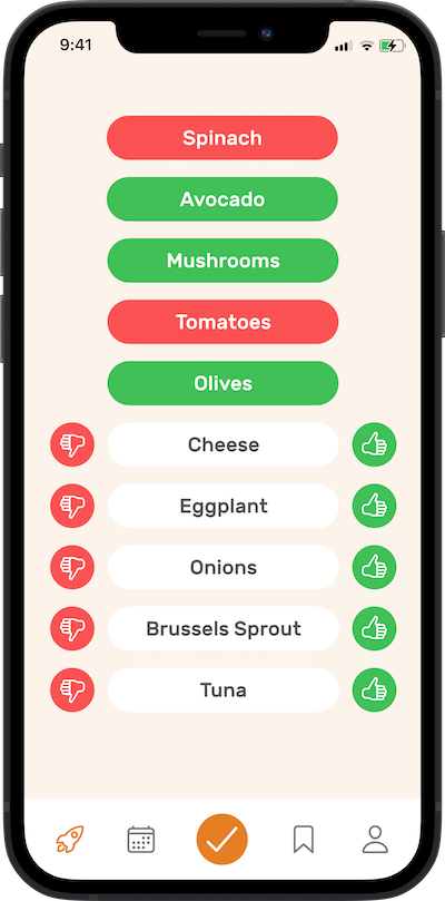 iPhone app refereneces selection screen